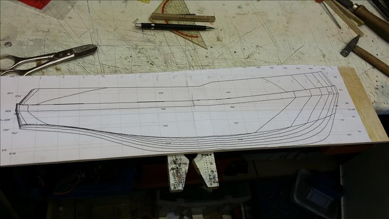 Wrijven klok Druif 1606 Spantenplan